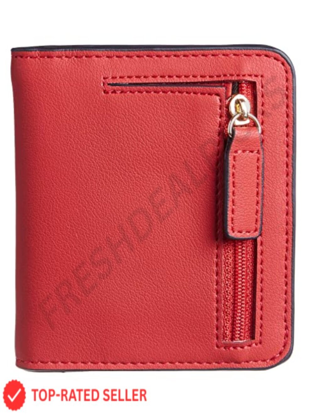 RFID Blocking Vegan Leather Bifold Wallet Slim Compact Card Holder with Coin